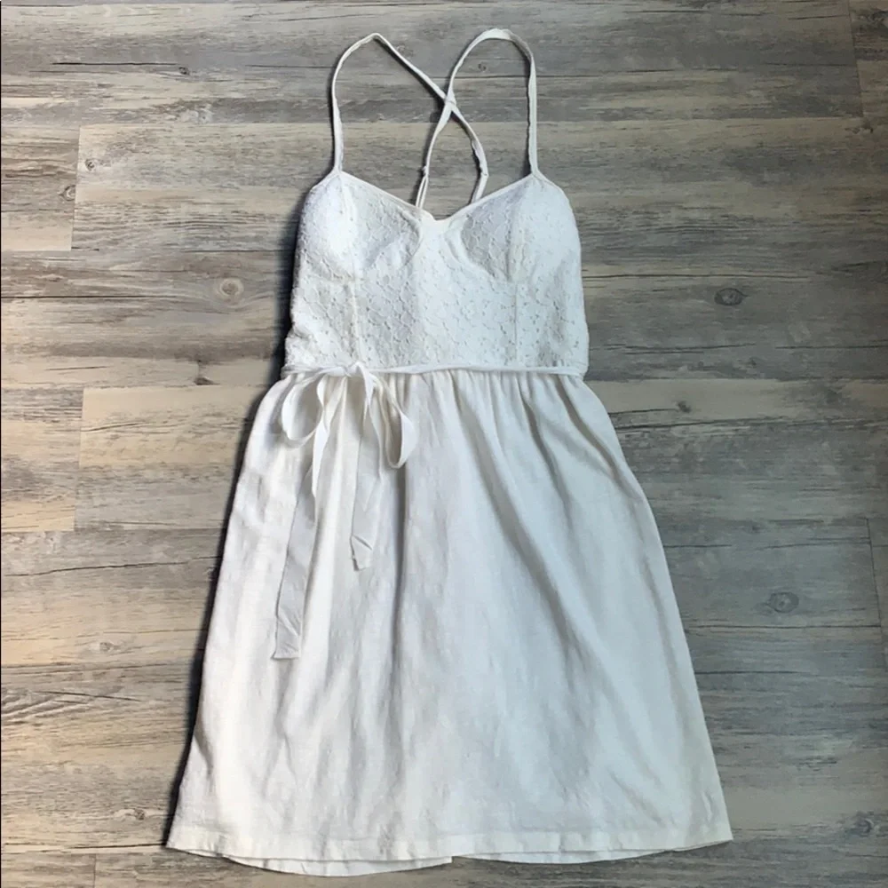 Women's American Eagle Spaghetti Strap Lace Dress With Ribbon Tie Small